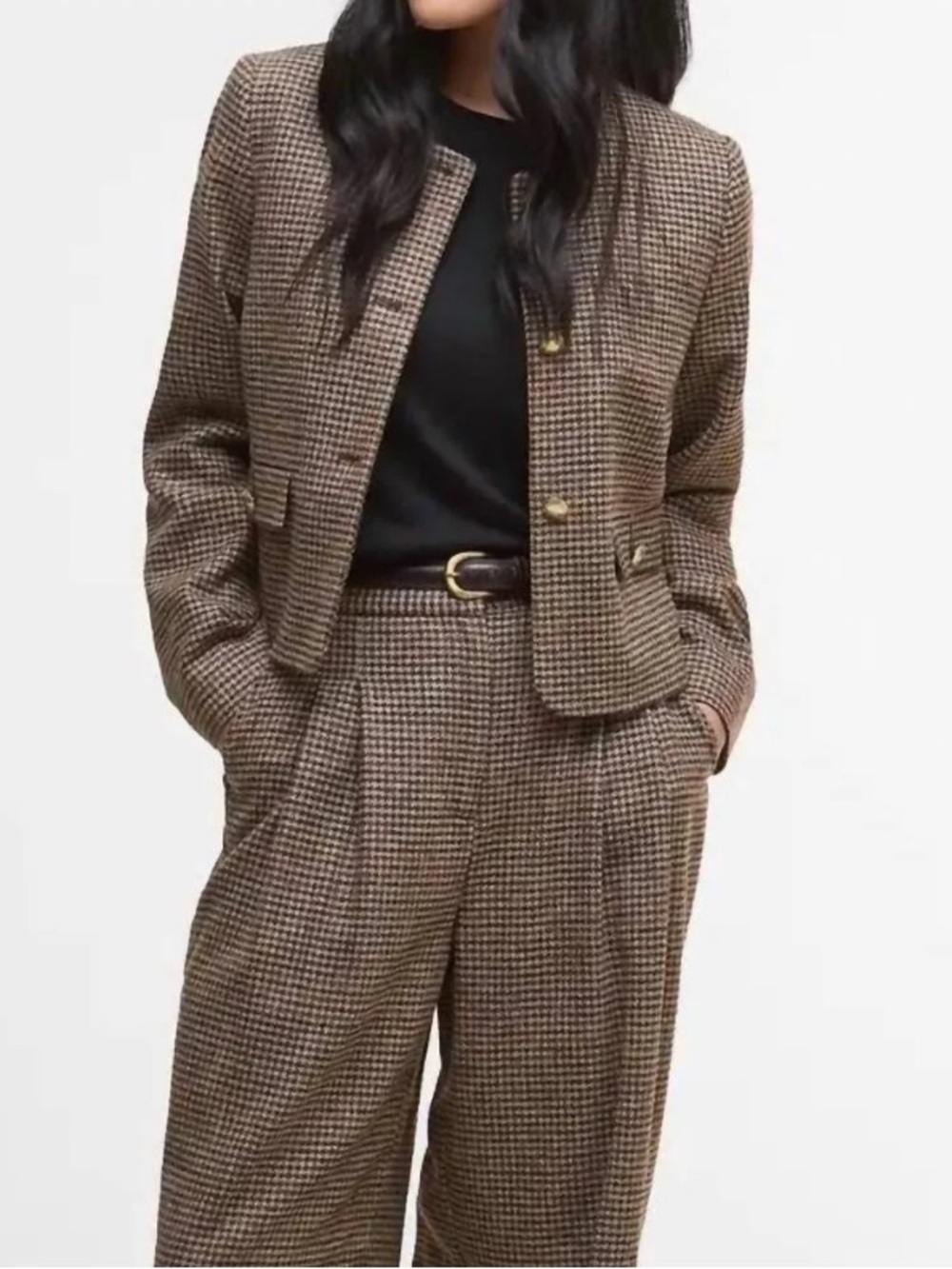 Barbour Corina Collarless Cropped Jacket Size US 14